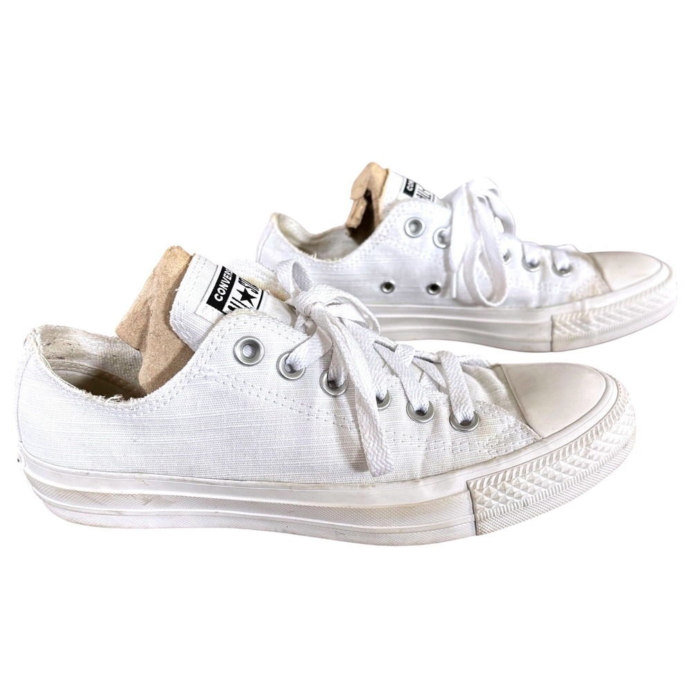 Converse All Star‎ Low Top Textured Sneakers Women's Sz 7 White Casual